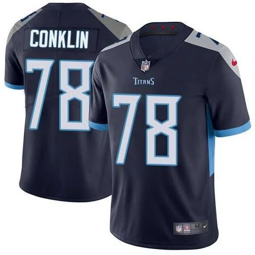 Men Tennessee Titans 78 Jack Conklin Nike Navy Vapor Limited NFL Jersey